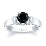 Cathedral Setting Black And White Diamond Ring