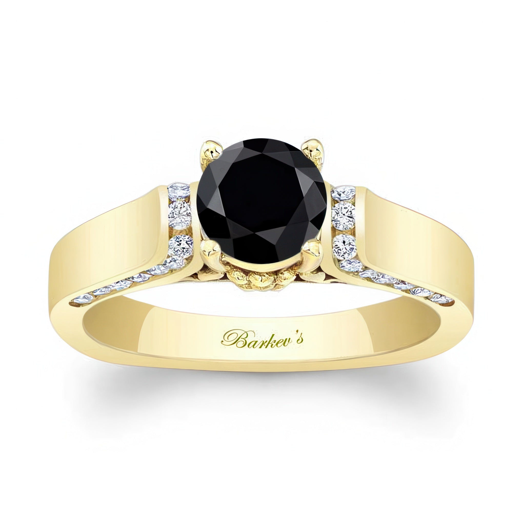Cathedral Setting Black And White Diamond Ring
