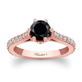 Flower Black And White Diamond Ring