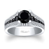 3 Row Pave Black Diamond Ring