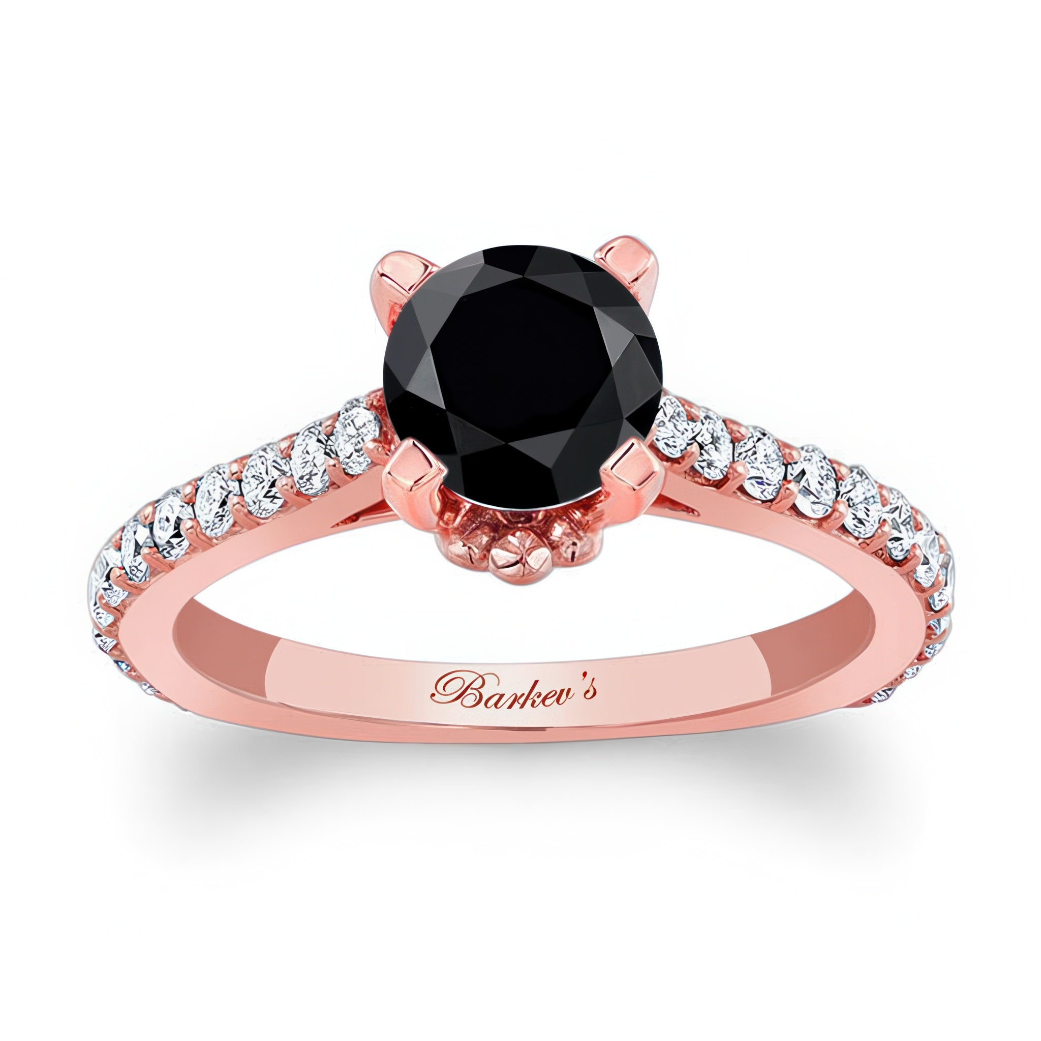 Simple Flower Black And White Diamond Ring