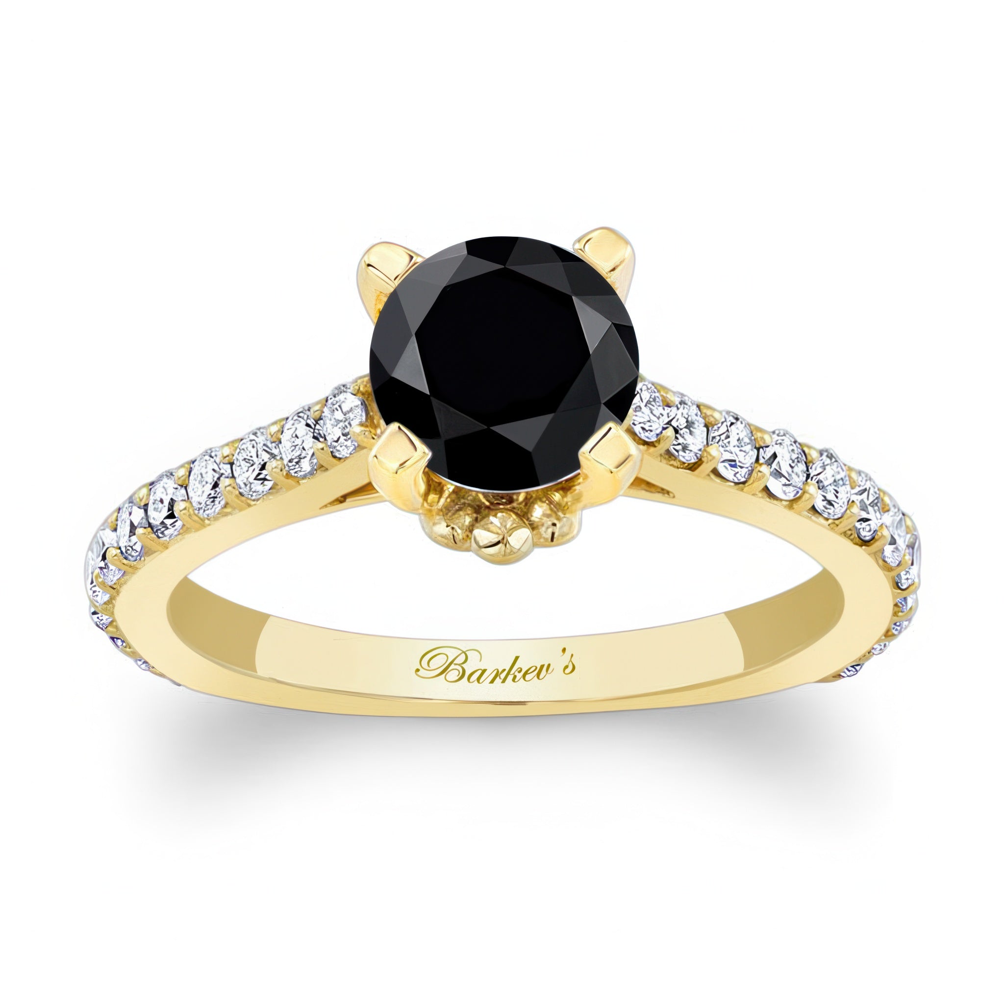 Simple Flower Black And White Diamond Ring