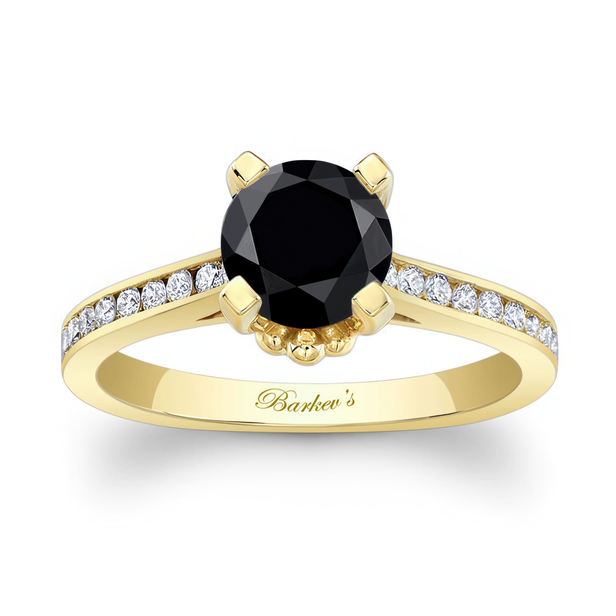 Channel Set Black And White Diamond Ring