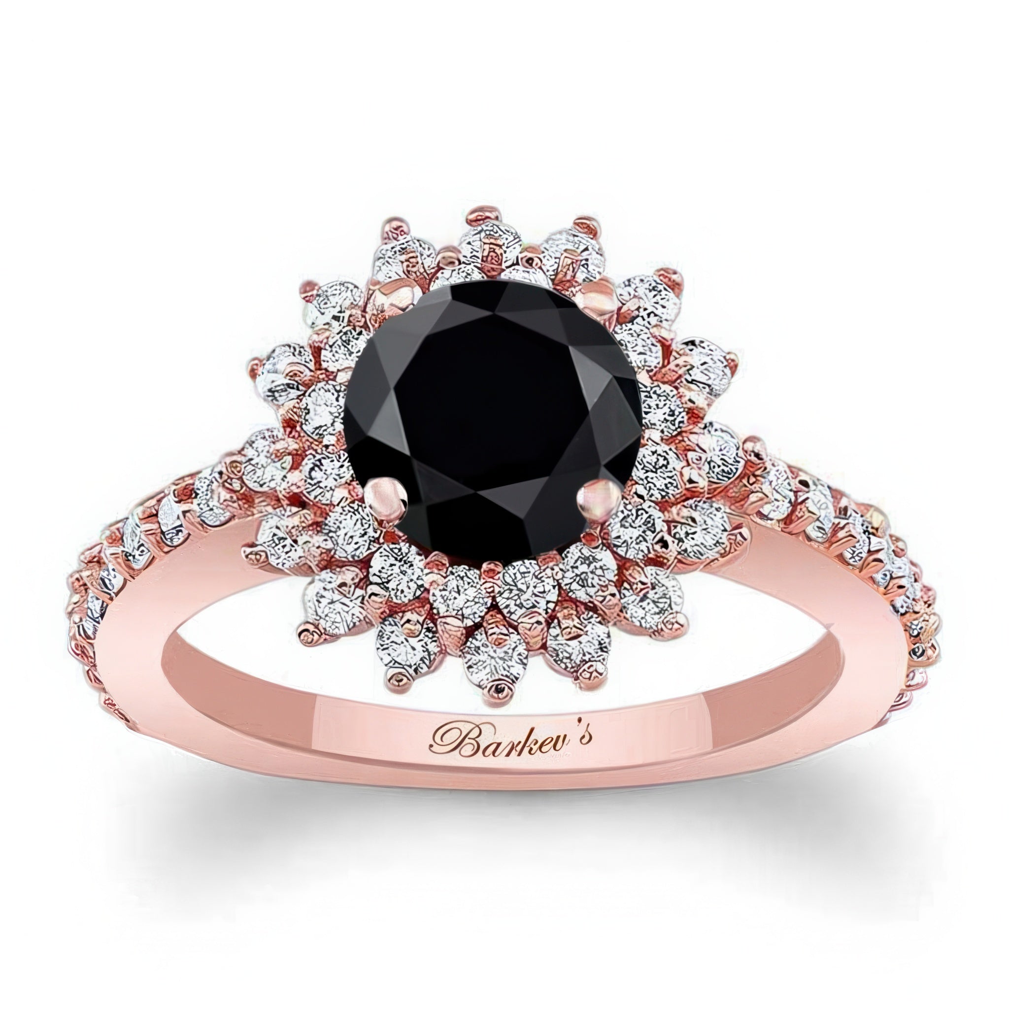 Black And White Diamond Sunflower Ring