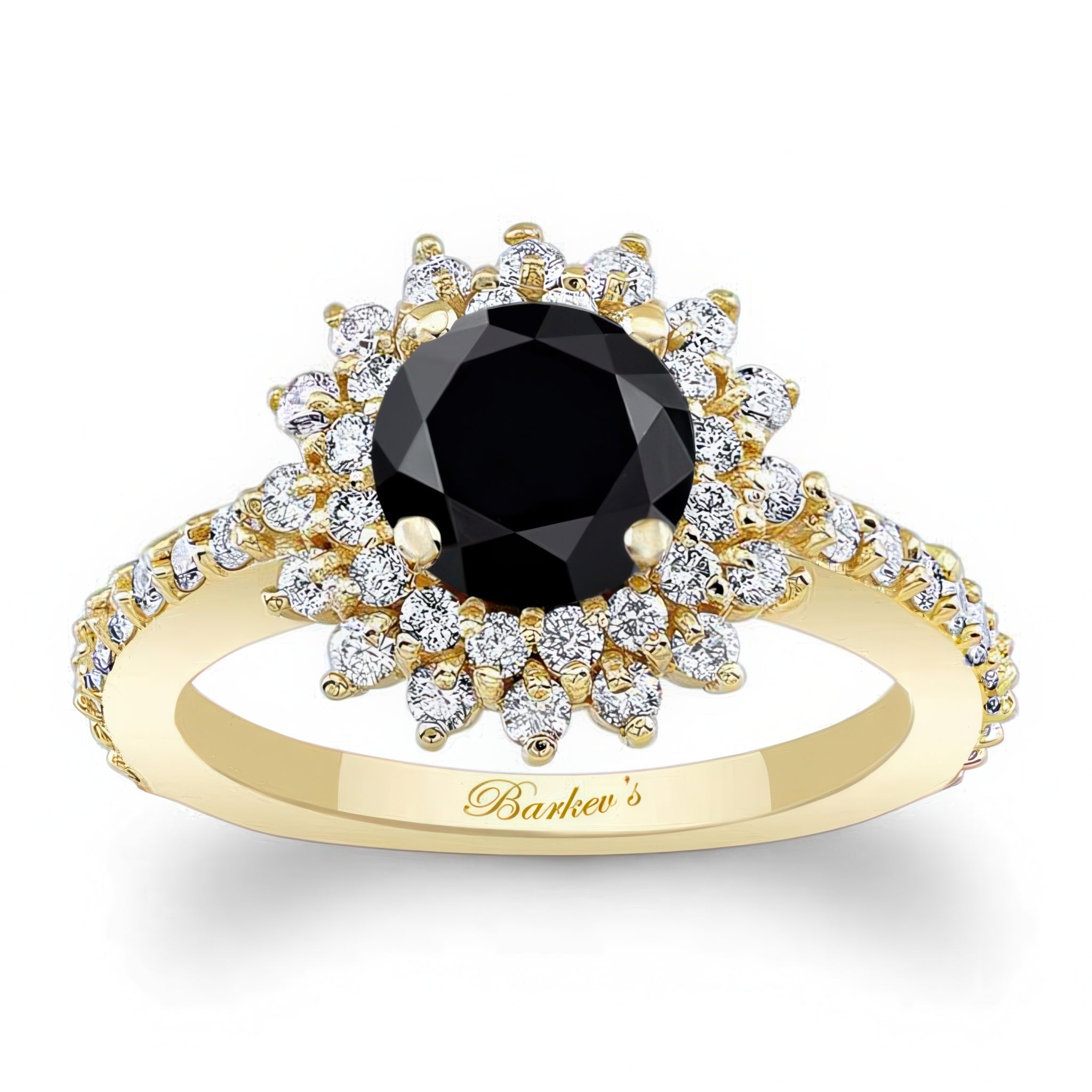 Black And White Diamond Sunflower Ring