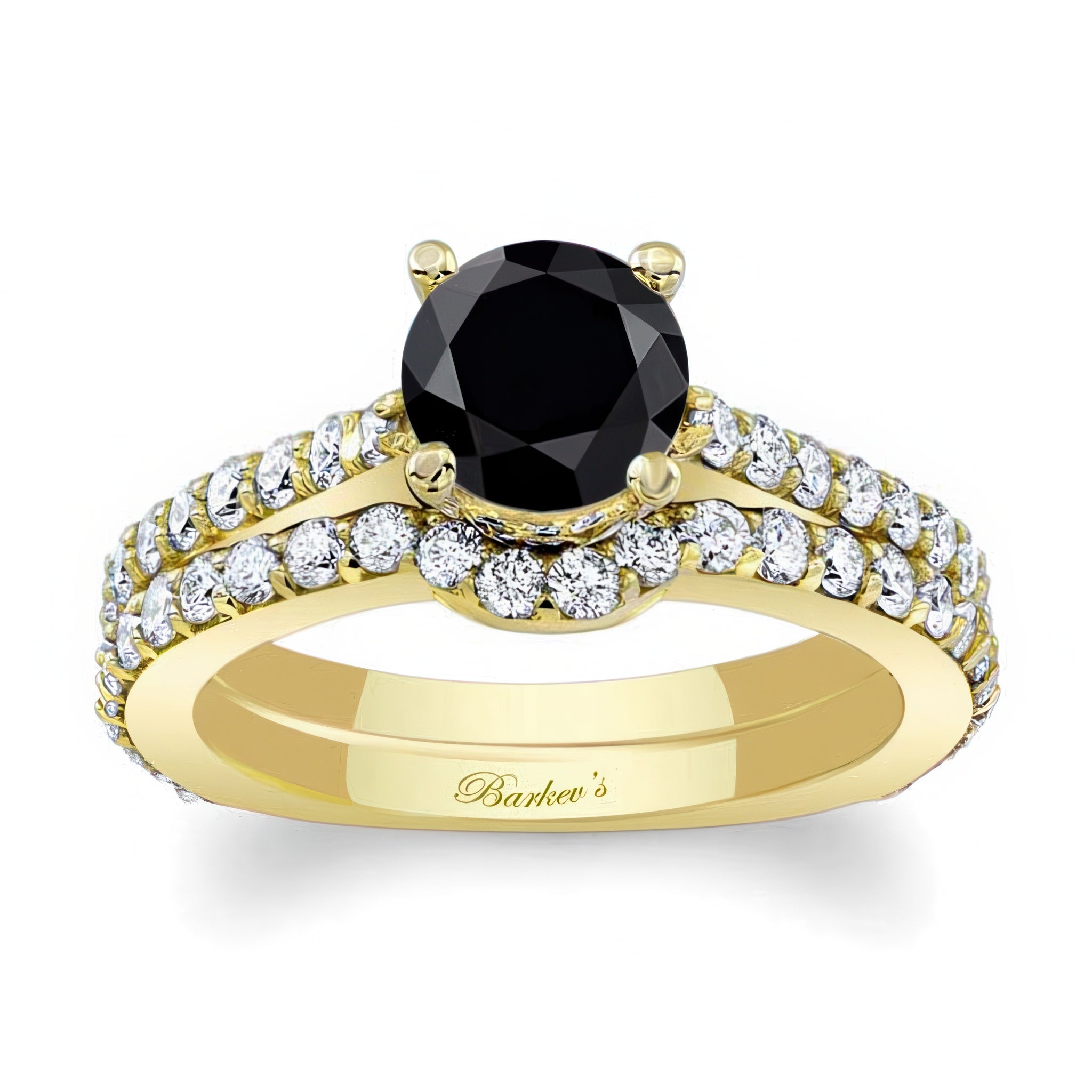 Traditional Black And White Diamond Ring Set
