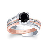 0.75 Carat Black And White Diamond Interlocking Bridal Set
