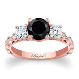 Vintage 3 Stone Black And White Diamond Ring