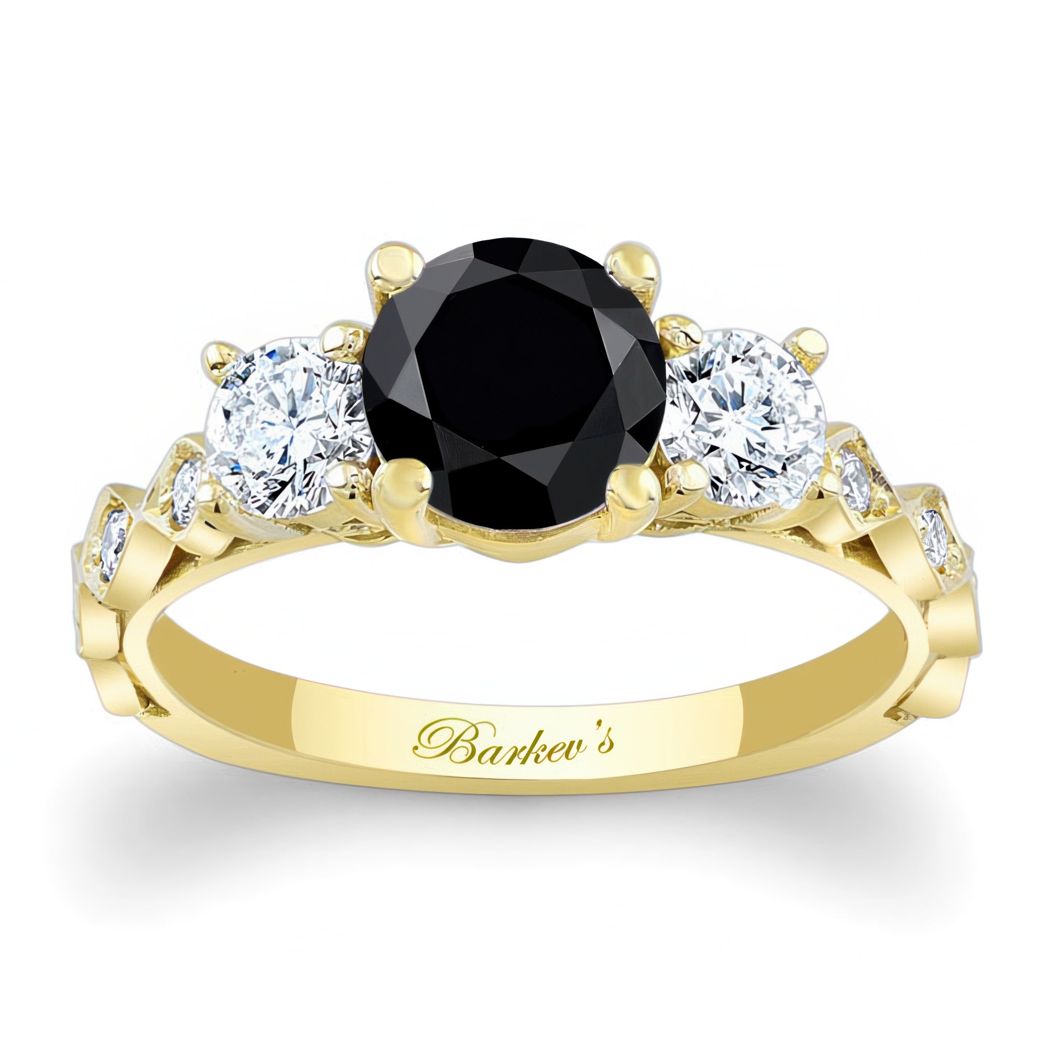 Vintage 3 Stone Black And White Diamond Ring