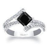 Kite Set Black And White Diamond Engagement Ring