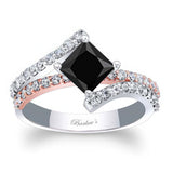 Kite Set Black And White Diamond Engagement Ring