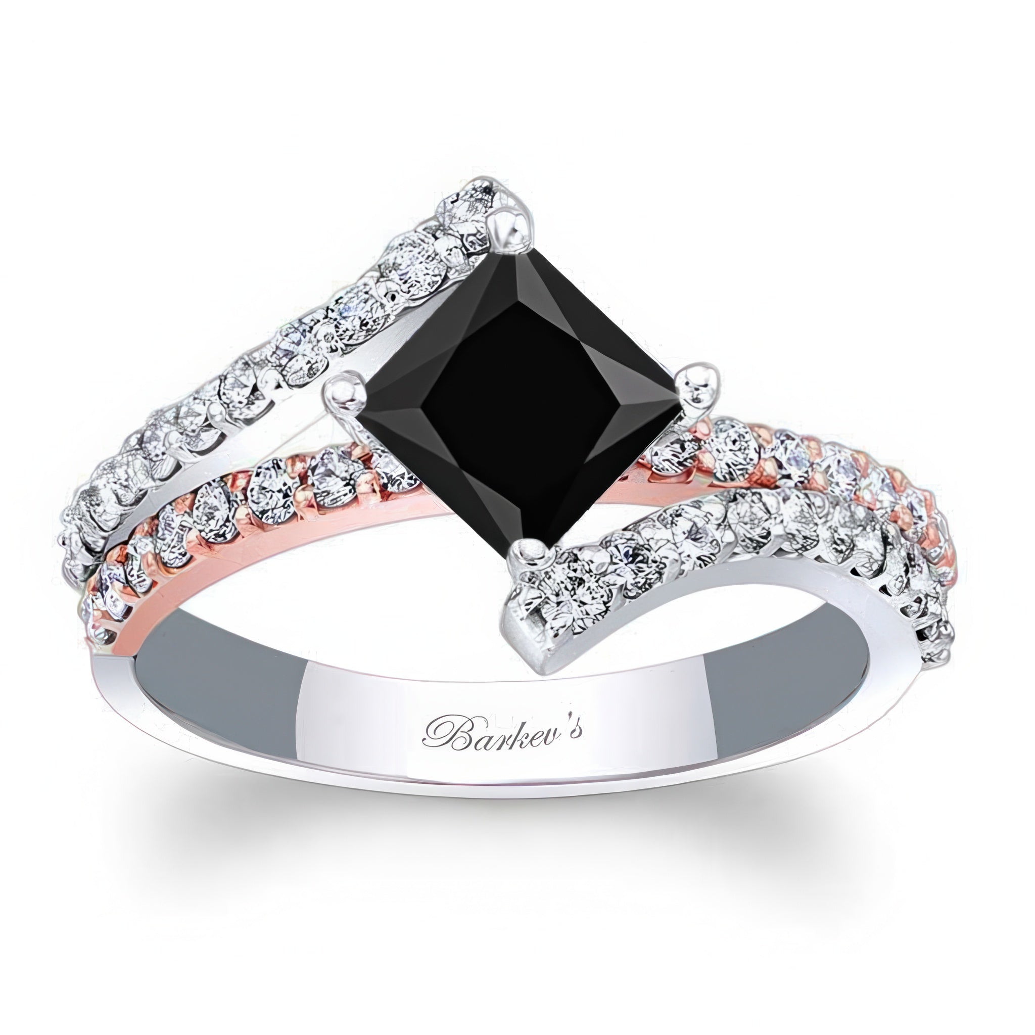 Kite Set Black And White Diamond Engagement Ring