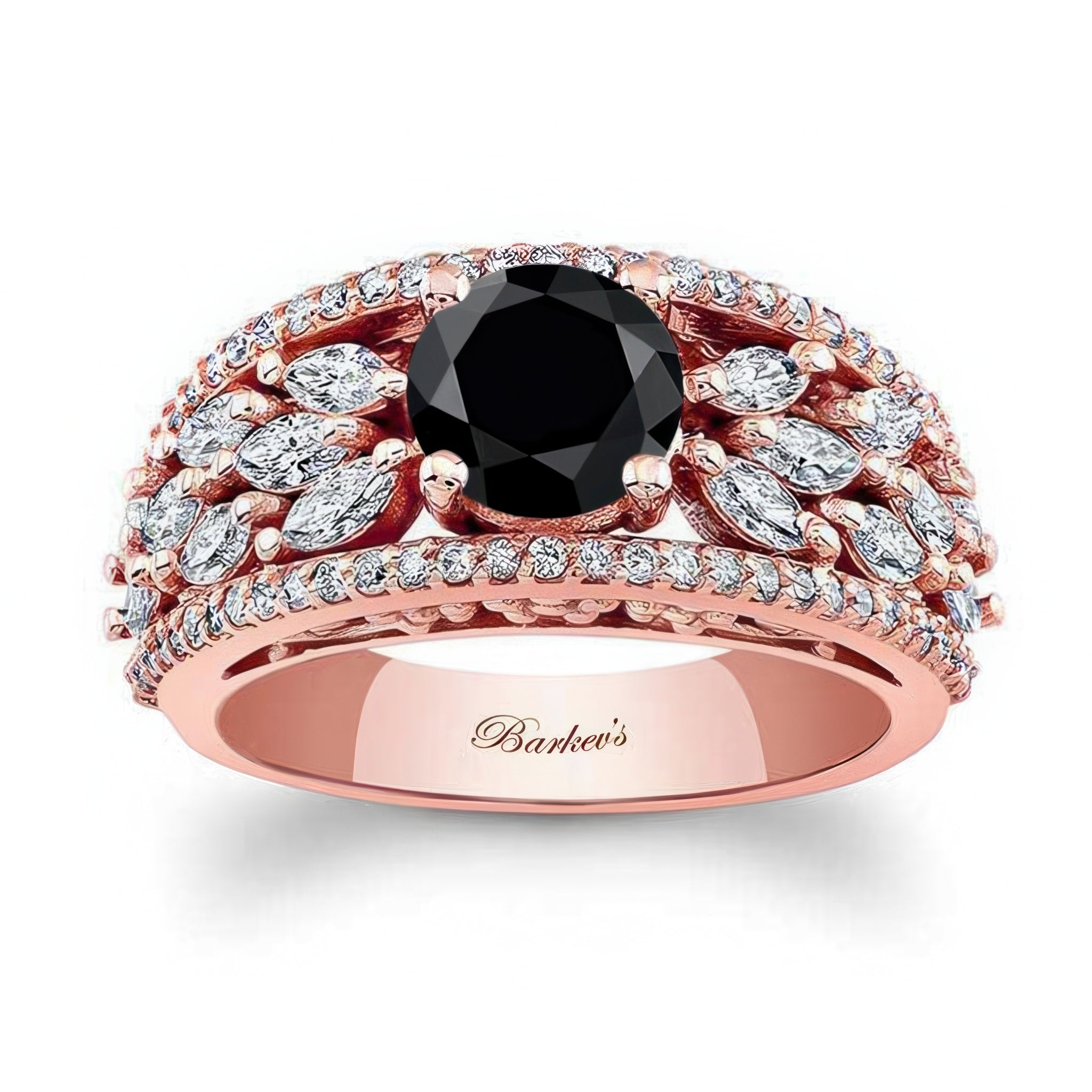 Vintage Black And White Diamond Cluster Ring