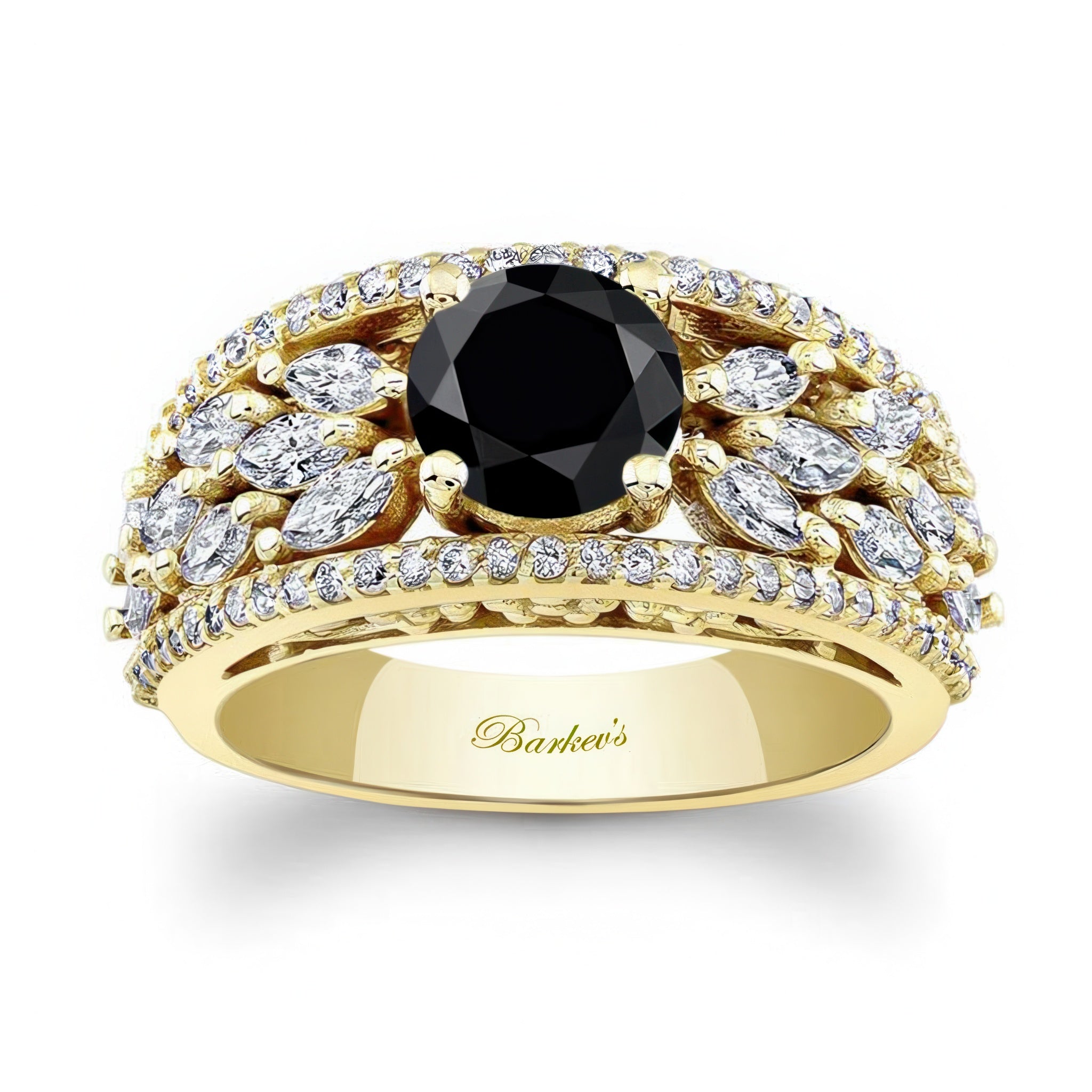 Vintage Black And White Diamond Cluster Ring