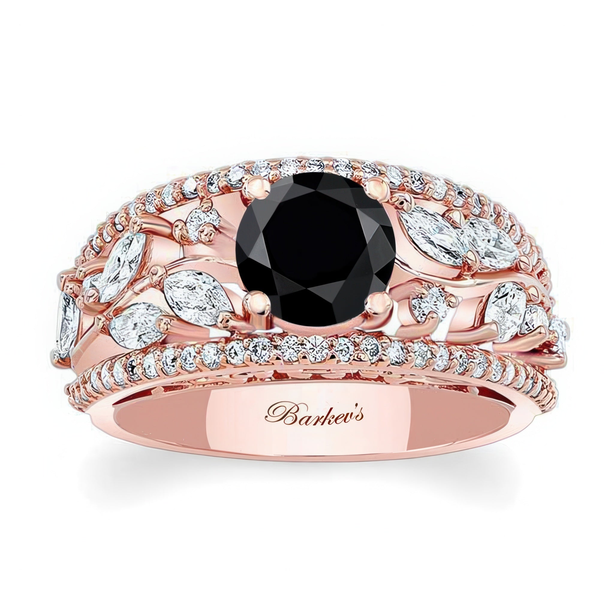 Vine Black And White Diamond Ring