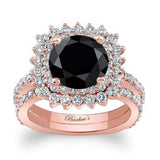 3 Carat Black And White Diamond Engagement Ring Set