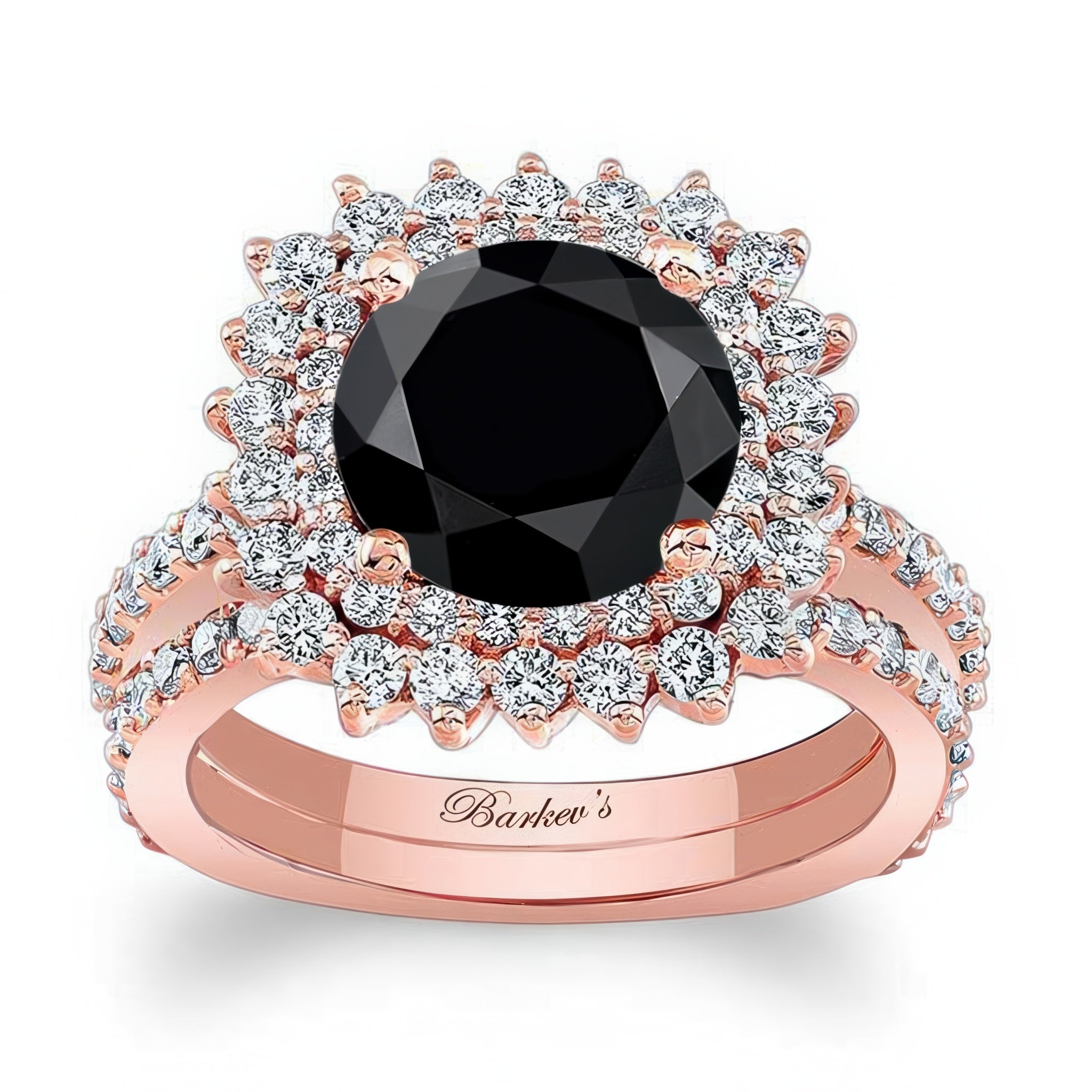 3 Carat Black And White Diamond Engagement Ring Set