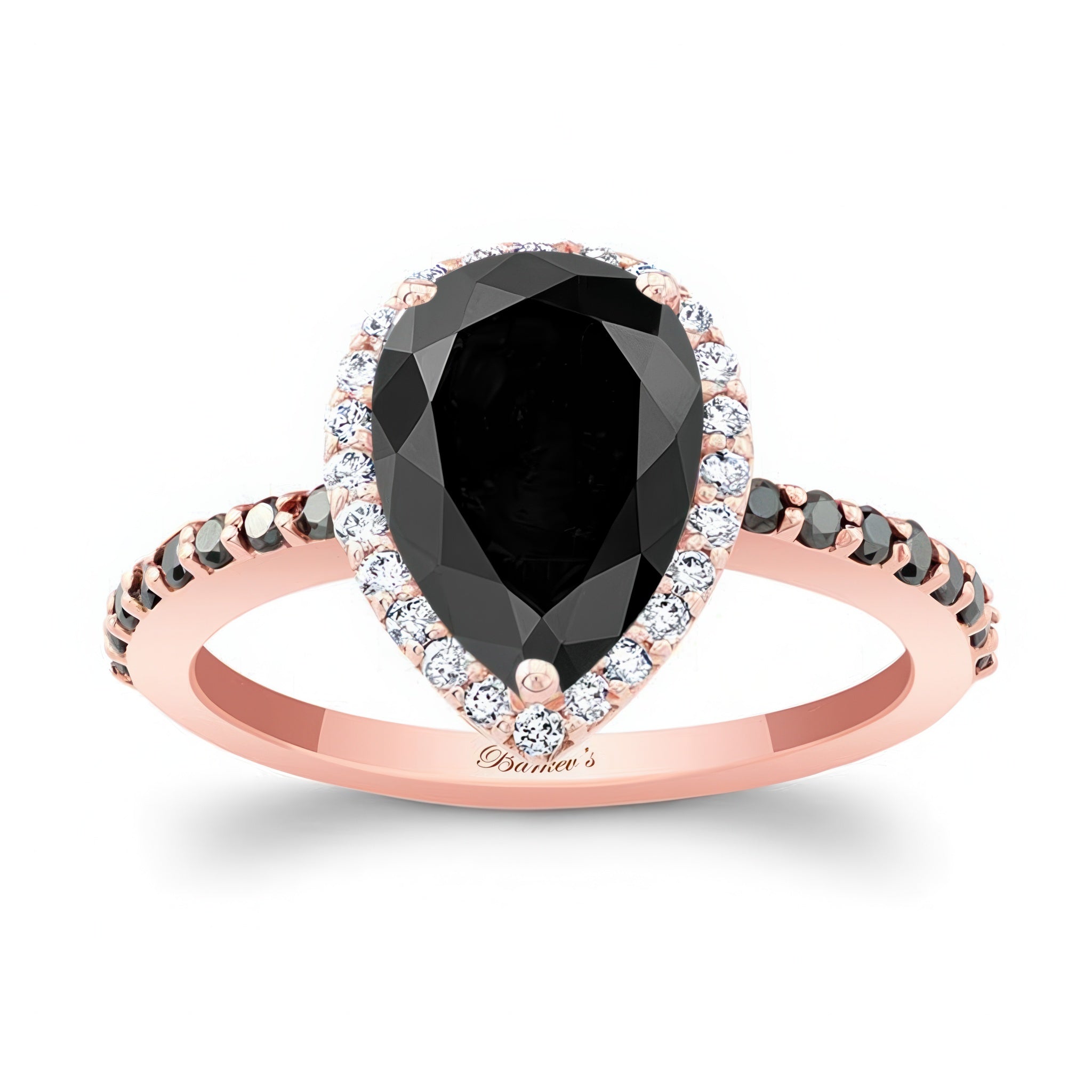 Pear Shaped Black Diamond Ring