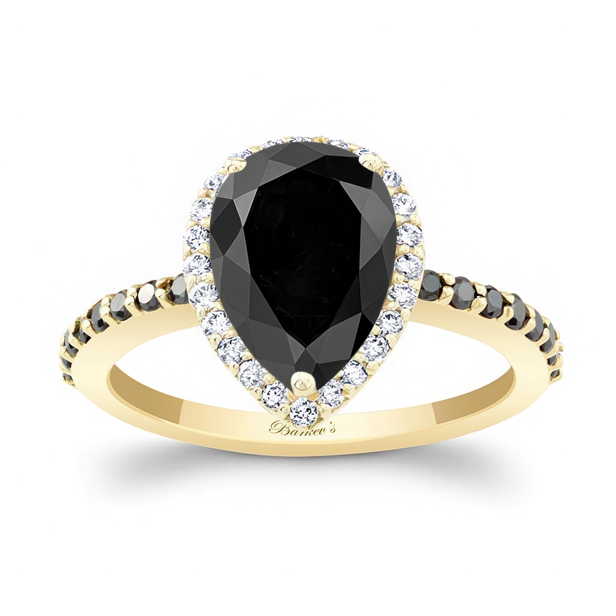 Pear Shaped Black Diamond Ring