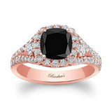 1.5 Carat Cushion Cut Black And White Diamond Ring