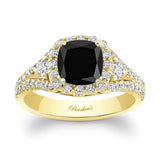 1.5 Carat Cushion Cut Black And White Diamond Ring