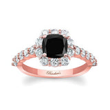 1 Carat Black And White Diamond Halo Ring