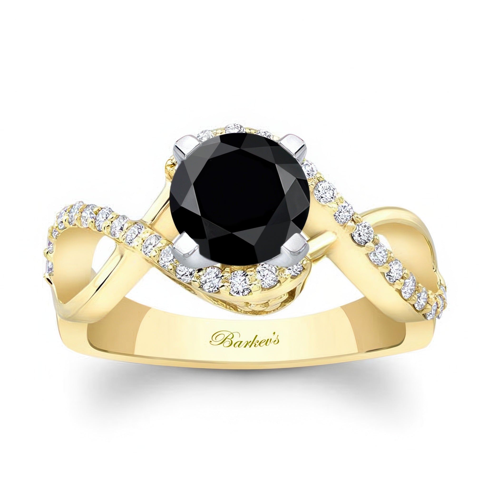 Black And White Diamond Infinity Twist Engagement Ring