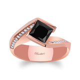 Vintage Bypass Black And White Diamond Ring