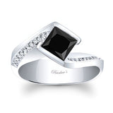 Vintage Bypass Black And White Diamond Ring