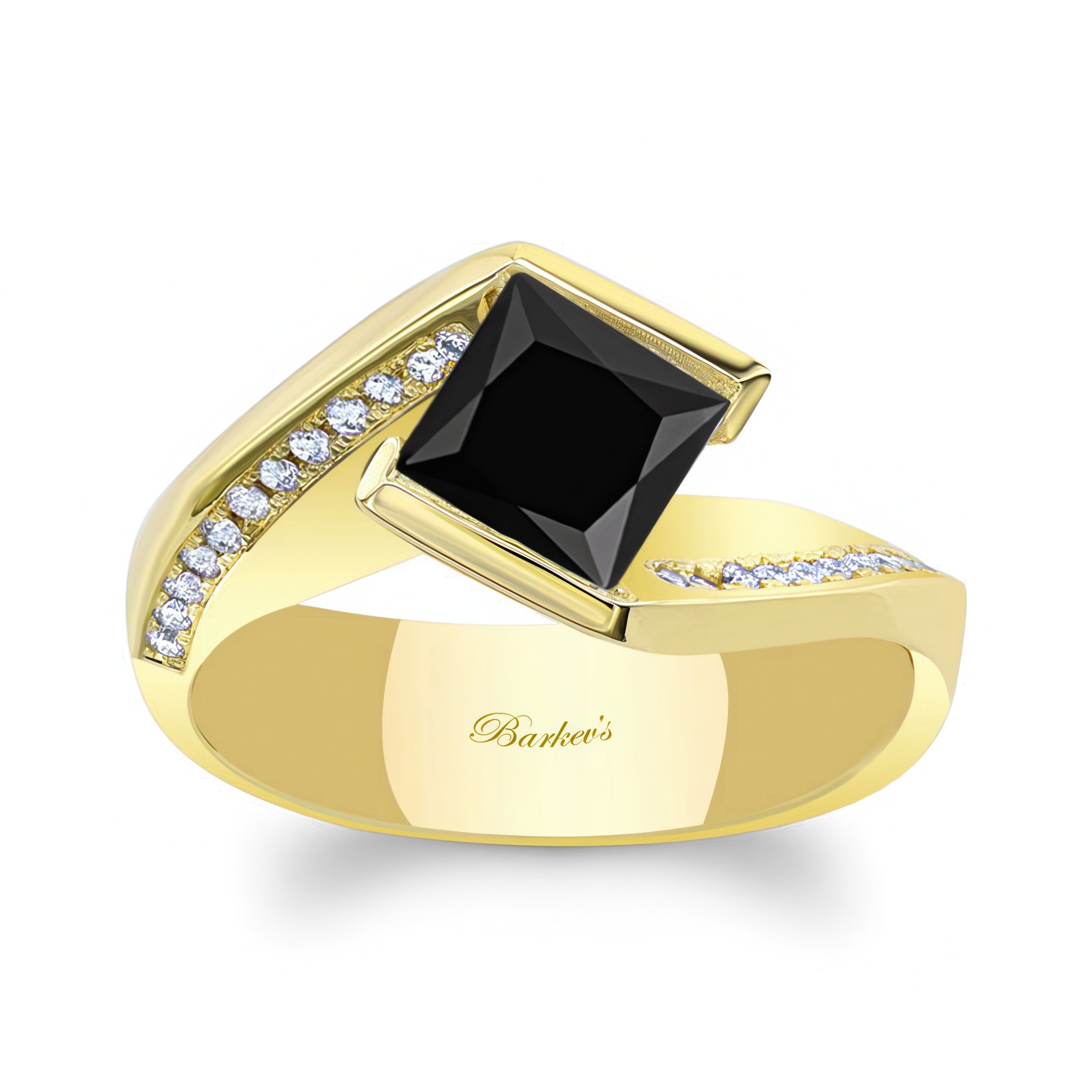 Vintage Bypass Black And White Diamond Ring