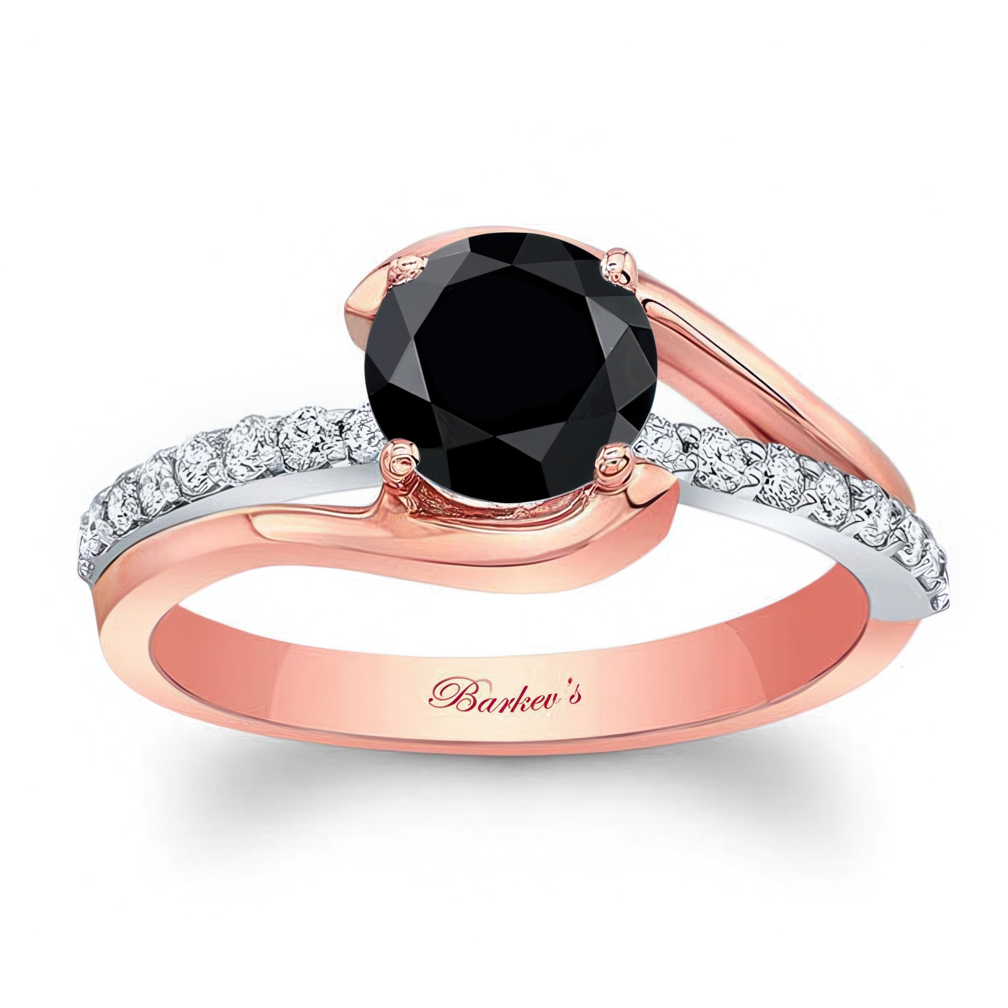 Simple 1 Carat Round Black And White Diamond Ring