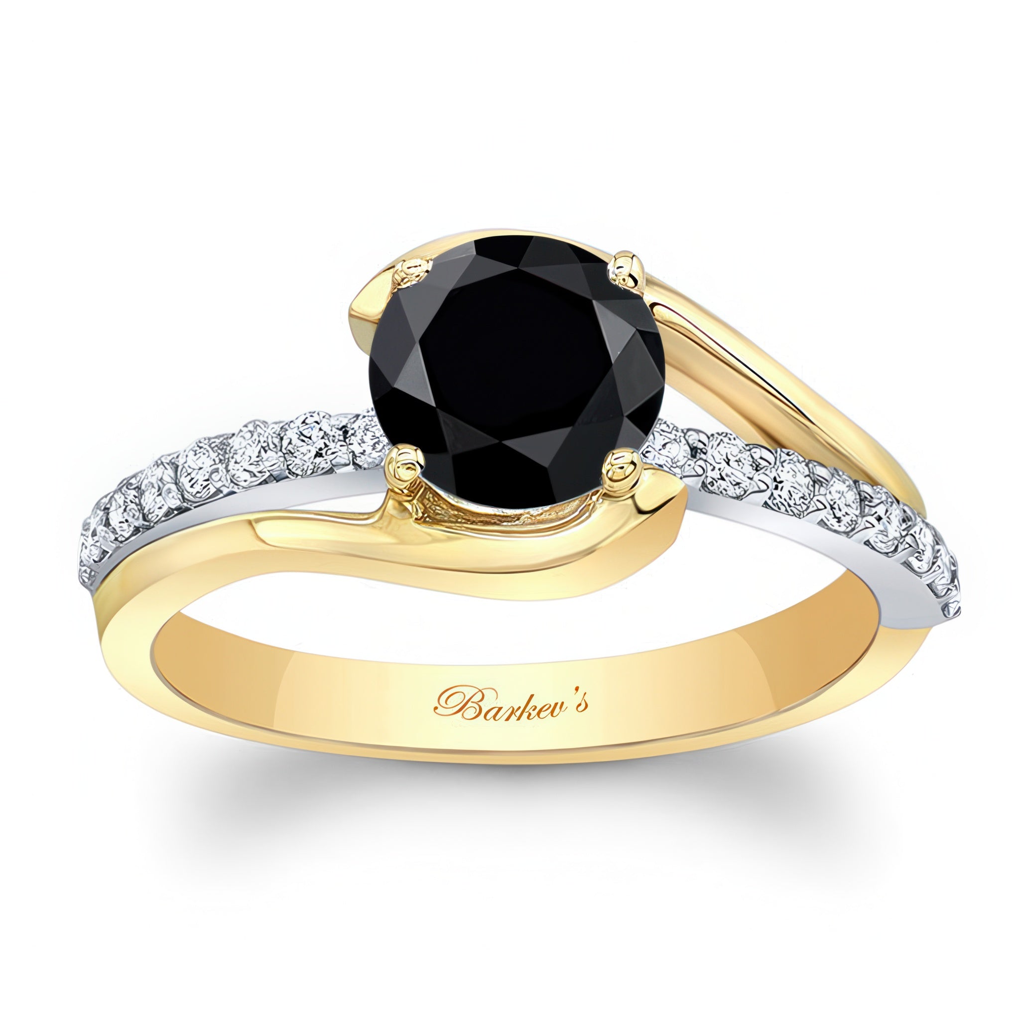 Simple 1 Carat Round Black And White Diamond Ring