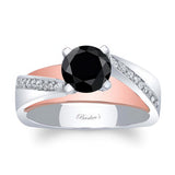 Split Shank Pave Black And White Diamond Engagement Ring