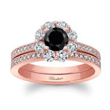 Halo Black And White Diamond Ring Set