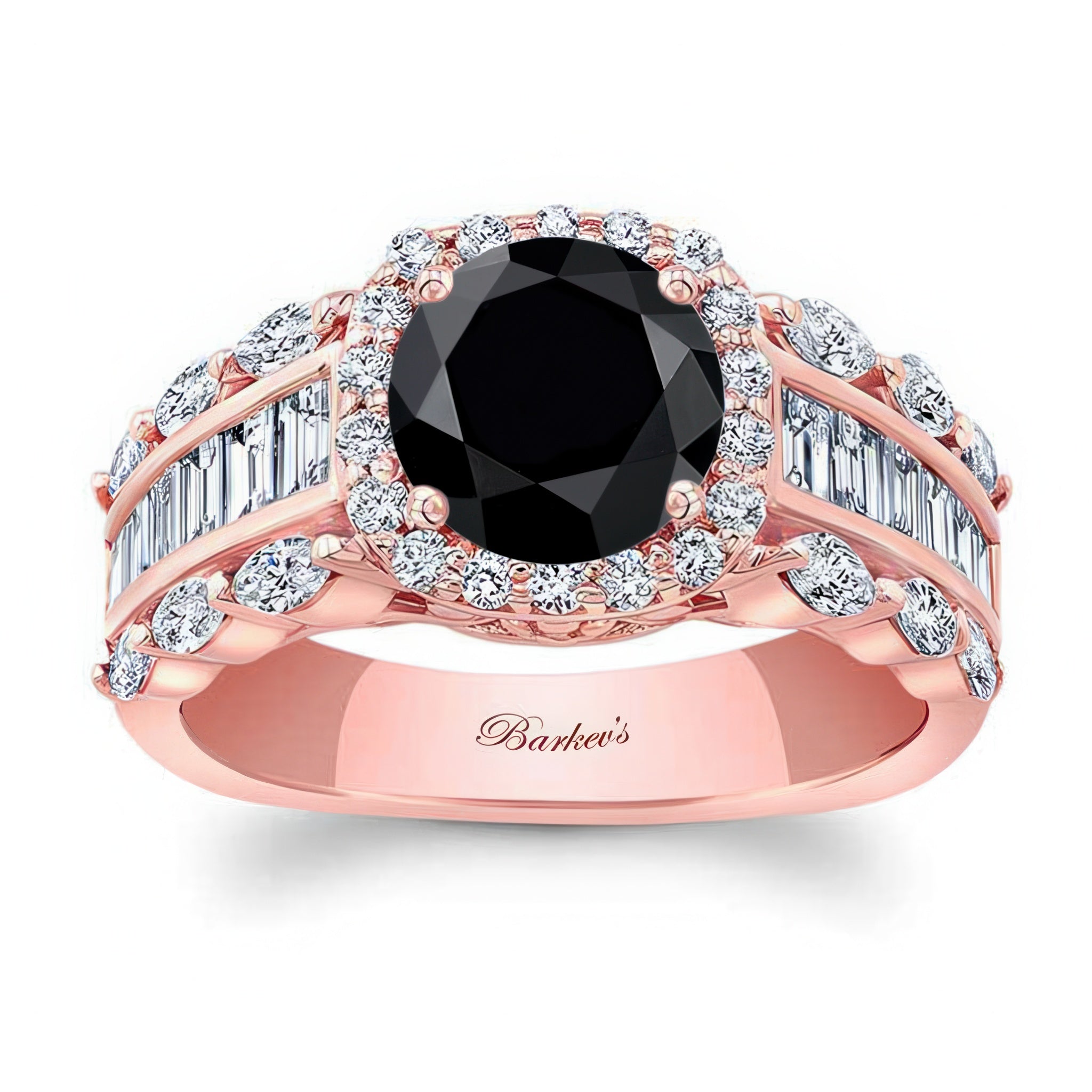 Black And White Diamond Baguette Ring