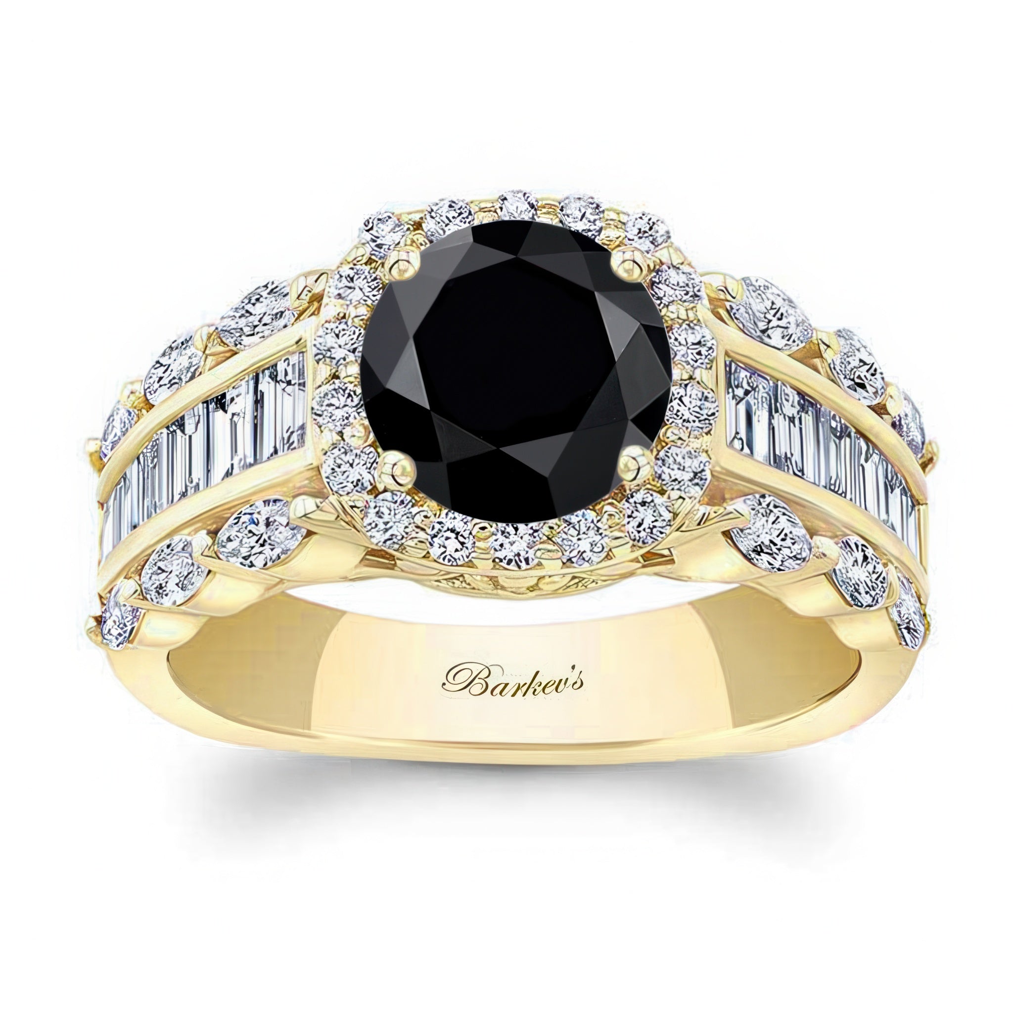 Black And White Diamond Baguette Ring