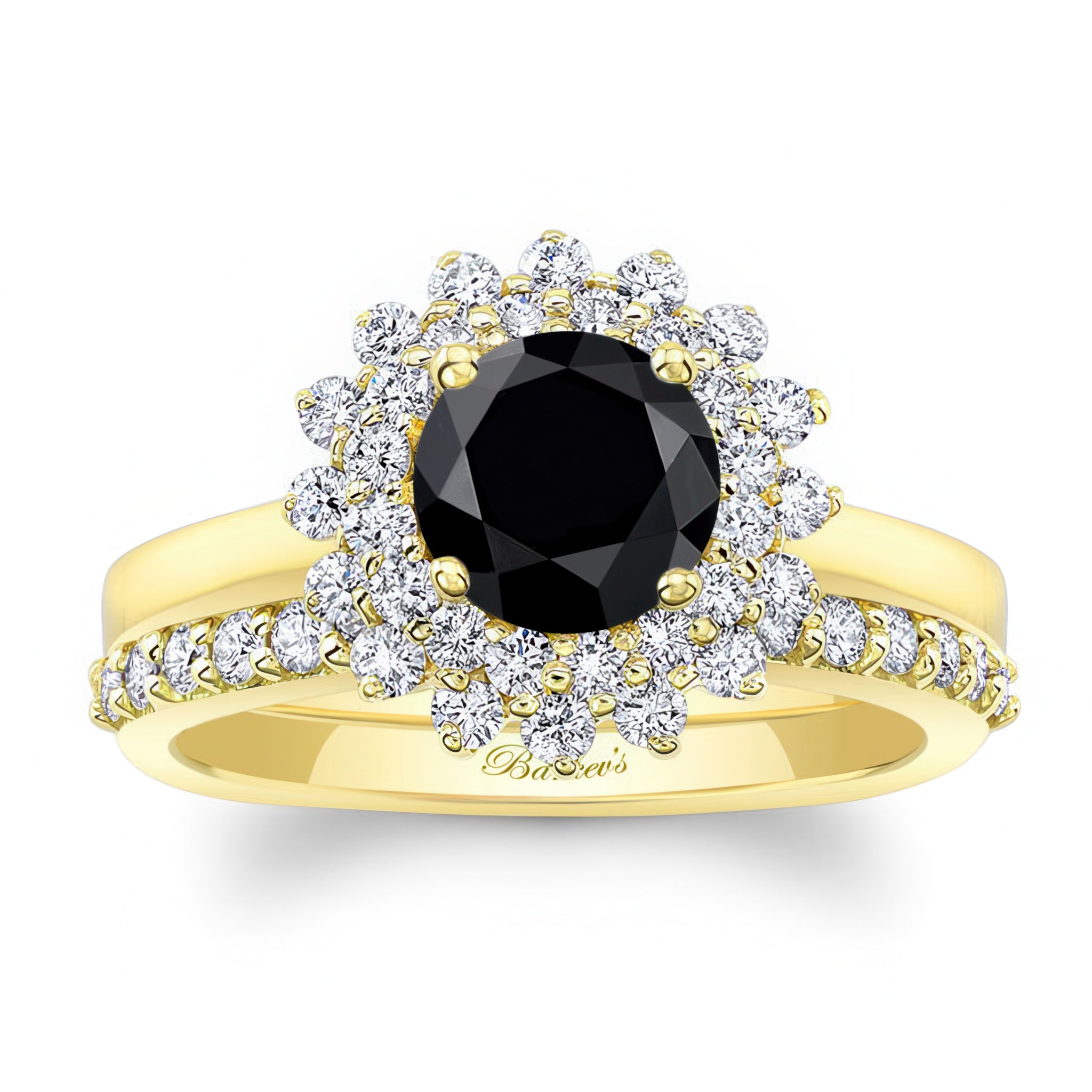 Starburst Black And White Diamond Bridal Set