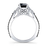Black Diamond Leaf Engagement Ring