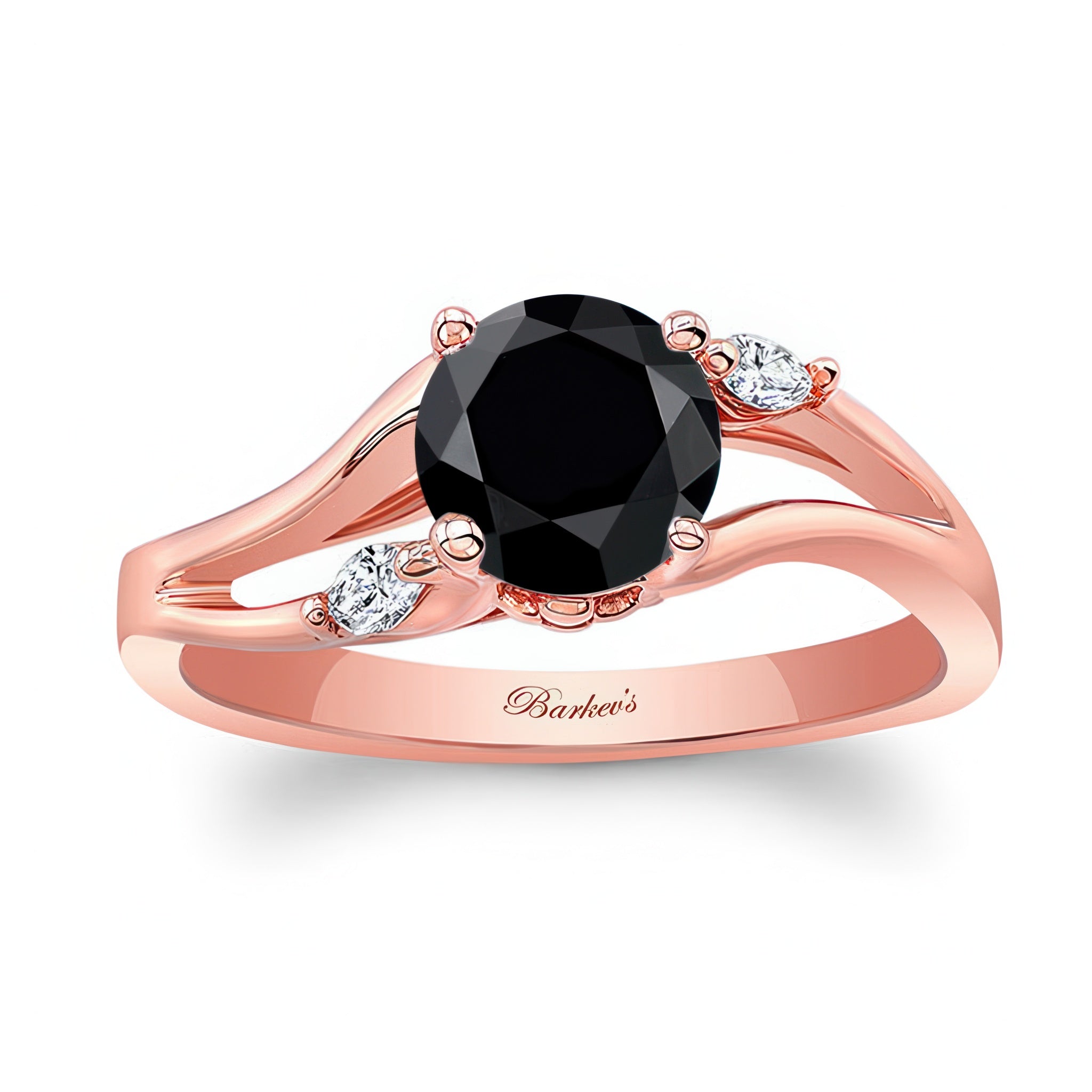V Shaped Black And White Diamond Ring