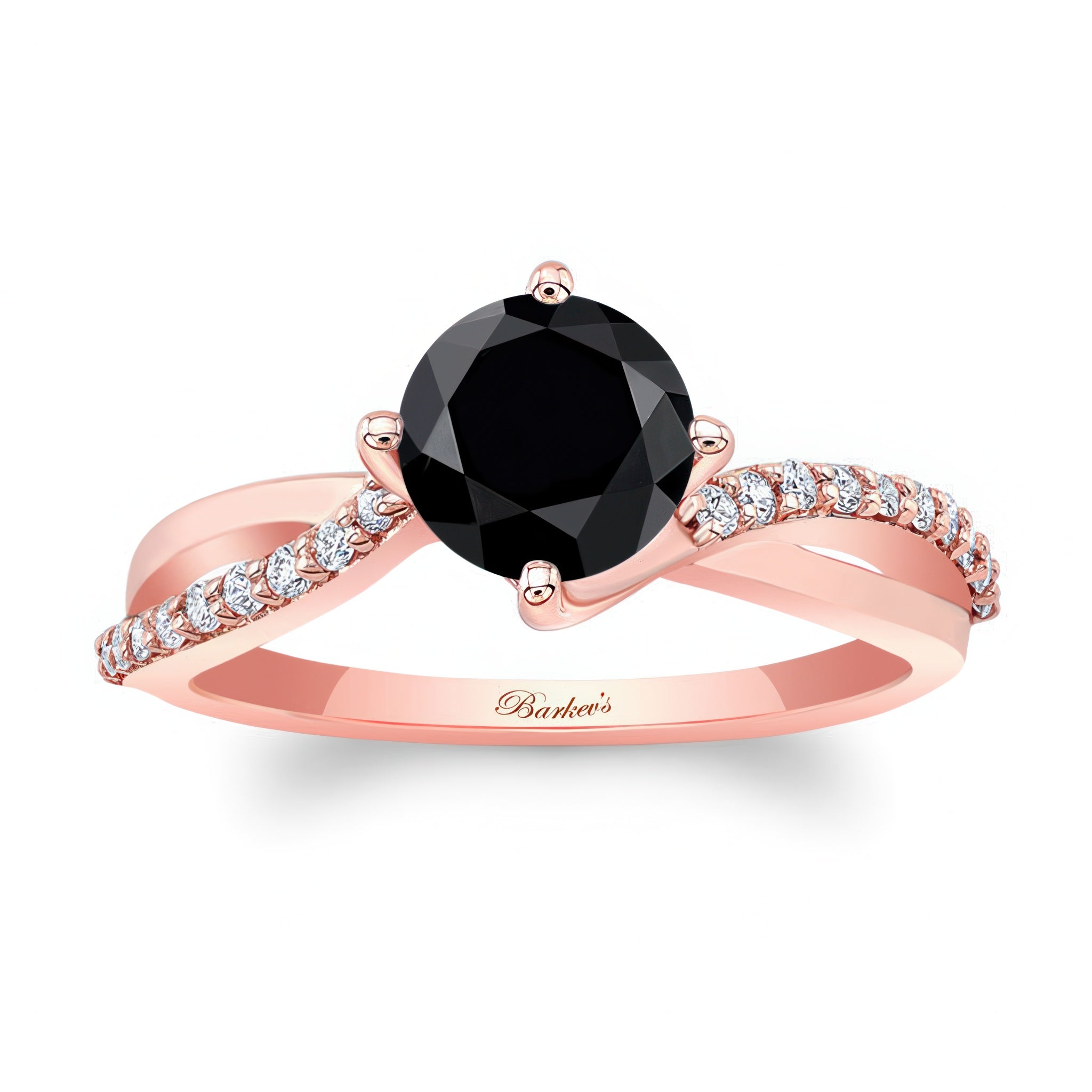 Twisted Black And White Diamond Engagement Ring