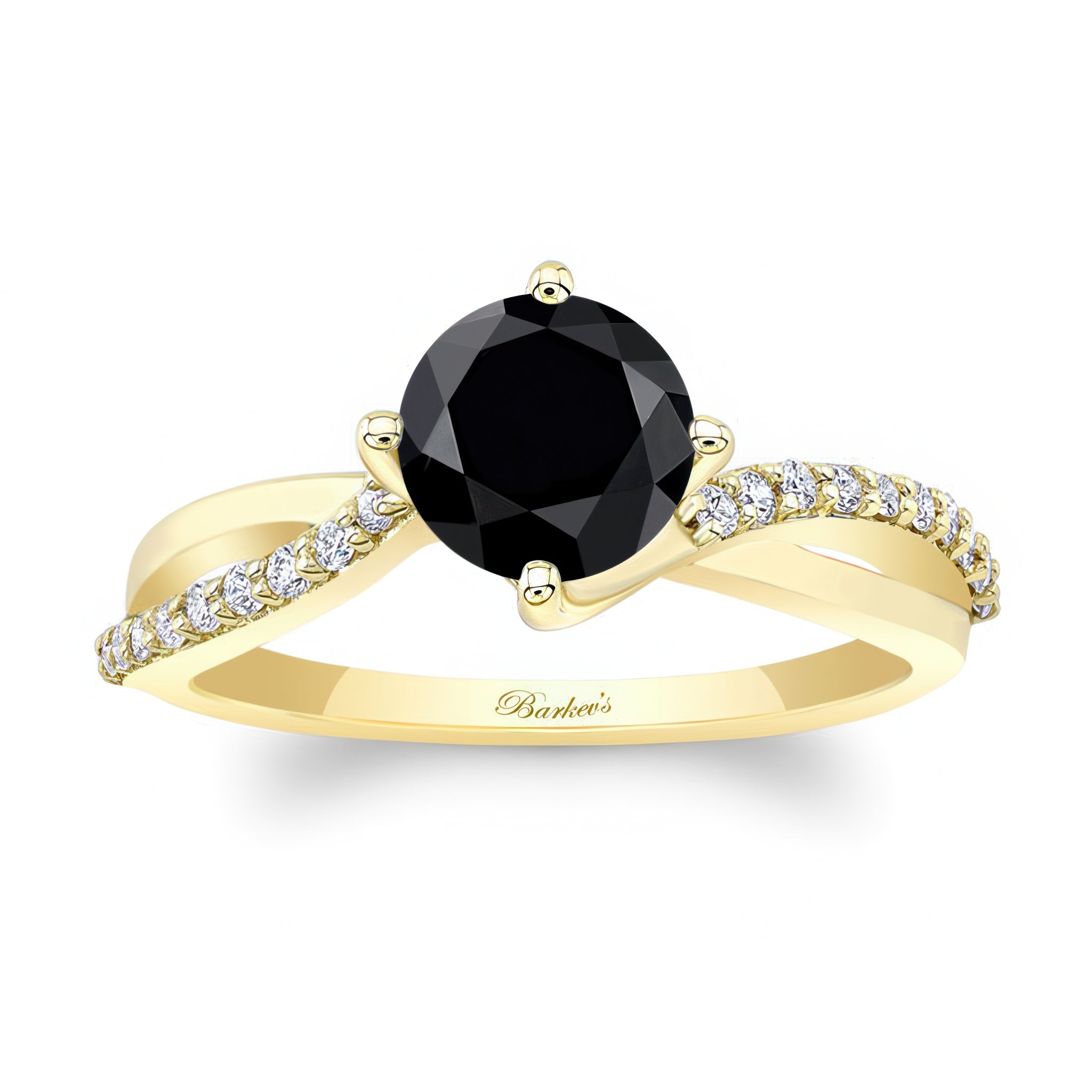 Twisted Black And White Diamond Engagement Ring