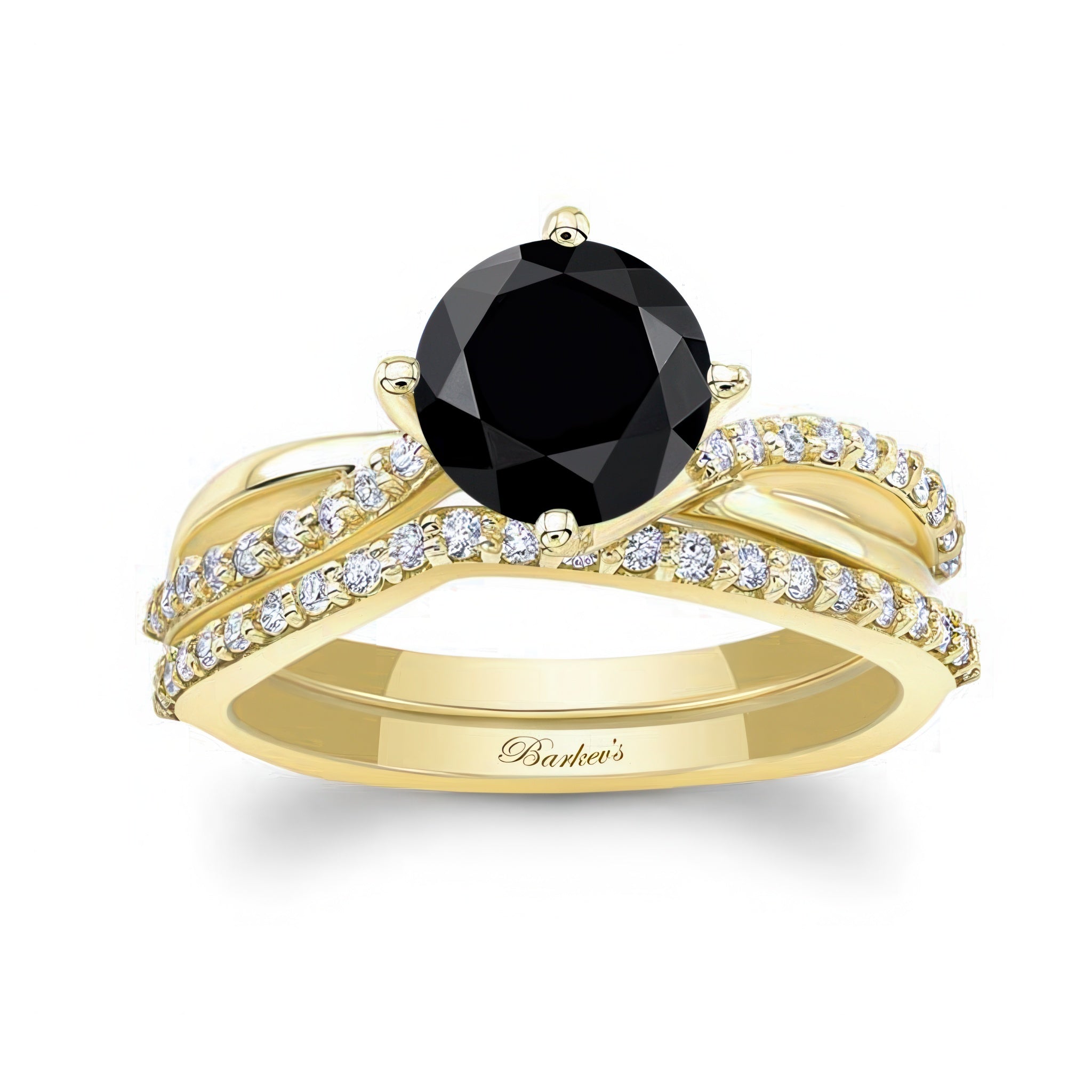 Twisted Black And White Diamond Bridal Set