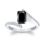 Radiant Cut Black And White Diamond Pave Engagement Ring