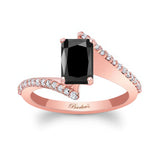 Radiant Cut Black And White Diamond Pave Engagement Ring