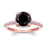 Black And White Diamond Hidden Halo Ring