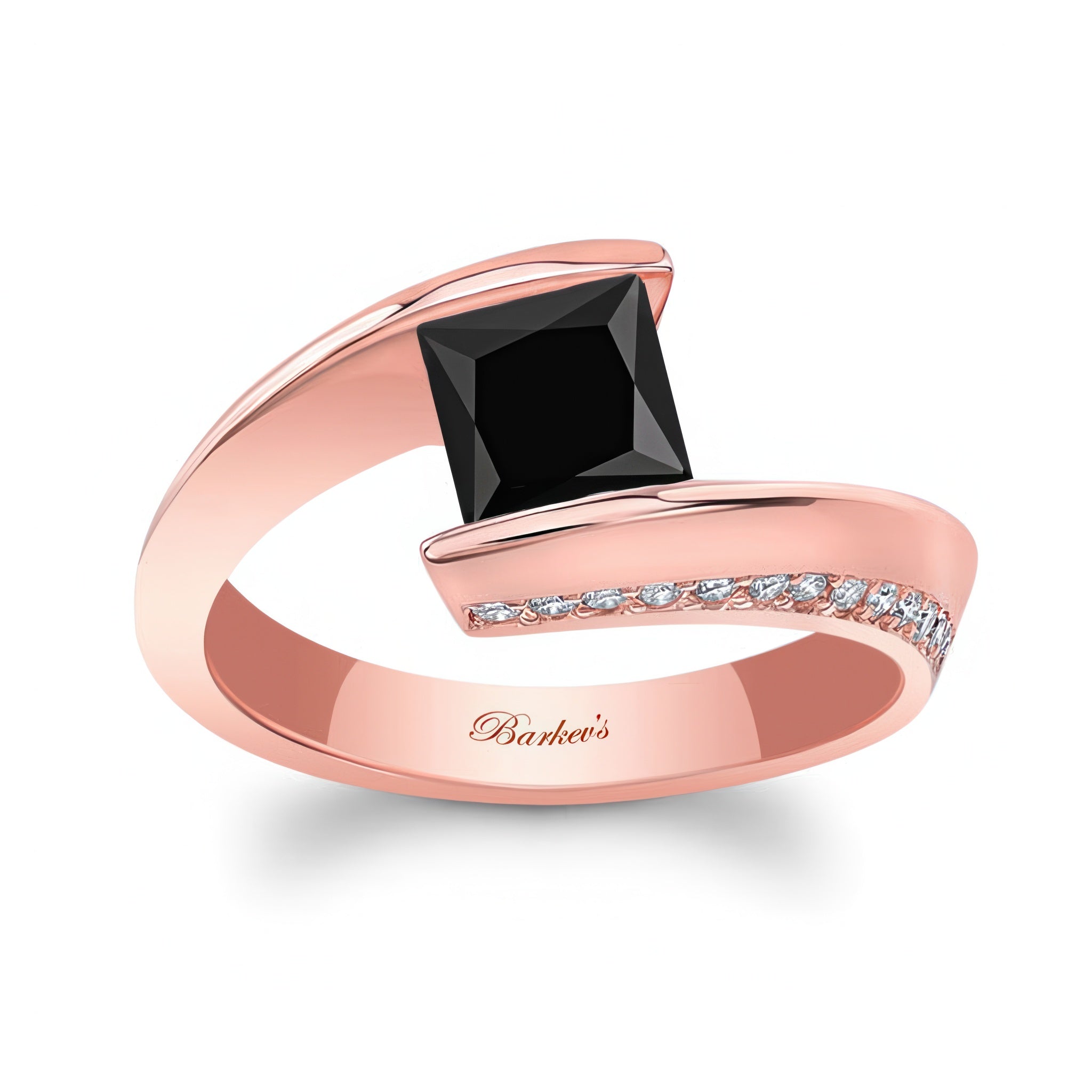 Black And White Diamond Bypass Ring