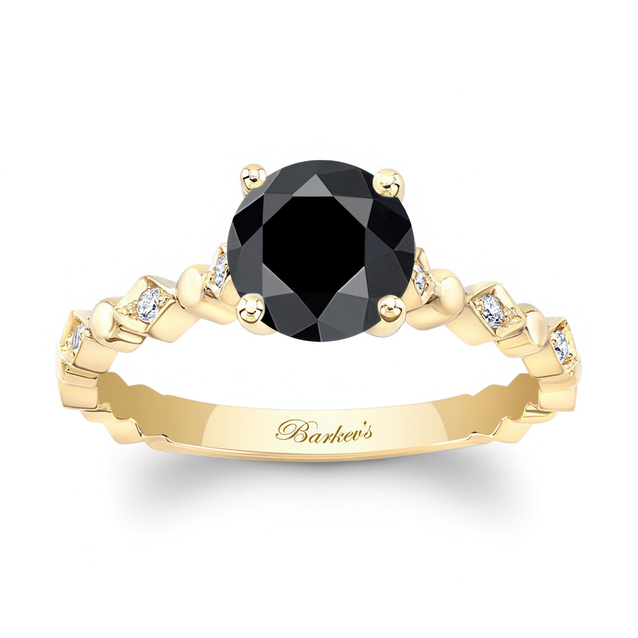 Art Deco Black And White Diamond Engagement Ring