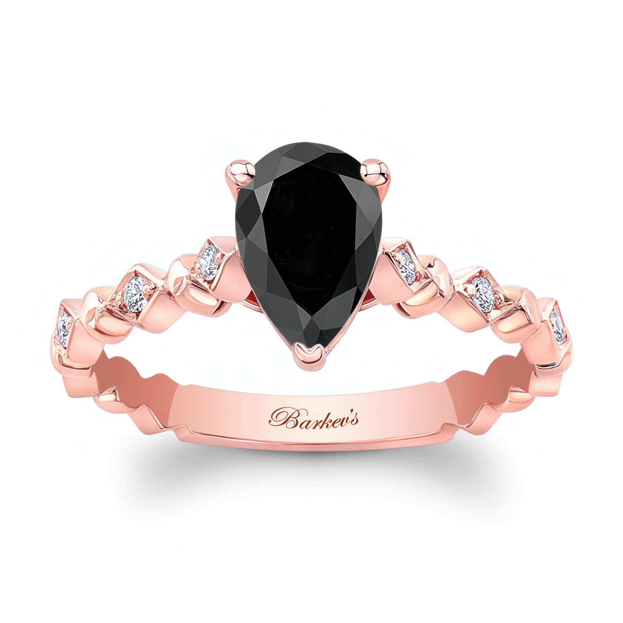 Art Deco Pear Shaped Black And White Diamond Ring