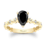 Art Deco Pear Shaped Black And White Diamond Ring