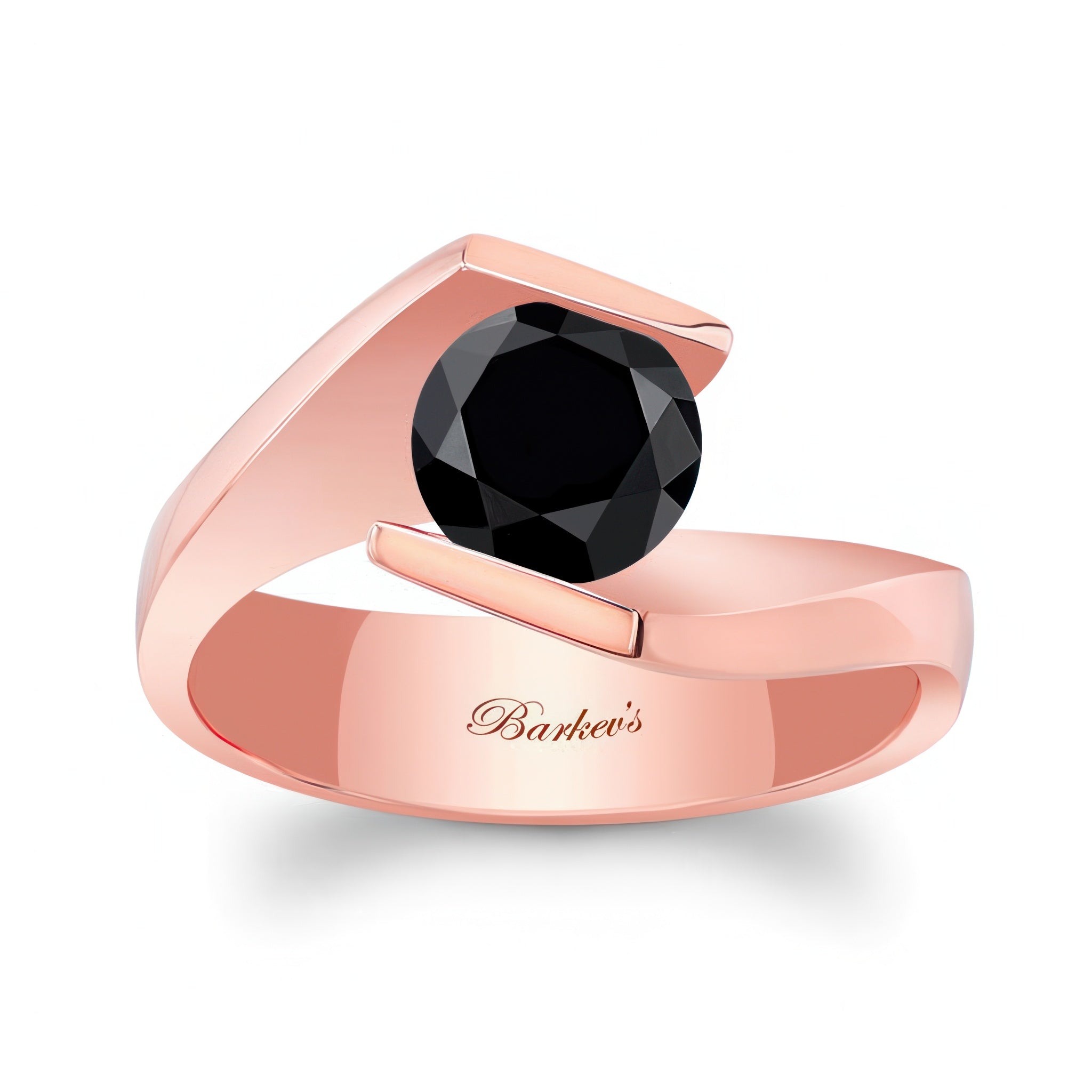 Tension Solitaire Black Diamond Ring